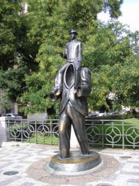 Bronzestatue Franz Kafka von Jaroslav Róna